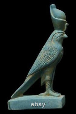 ANCIENNE STATUE EGYPTIENNE PIERRE De Dieu Horus Faucon Sculpture Symbole Clé