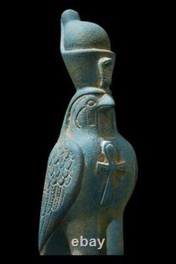 ANCIENNE STATUE EGYPTIENNE PIERRE De Dieu Horus Faucon Sculpture Symbole Clé