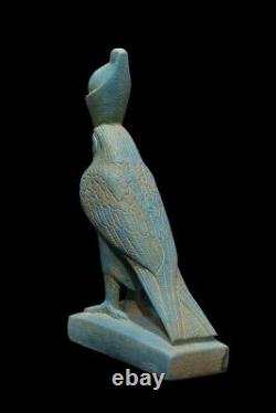 ANCIENNE STATUE EGYPTIENNE PIERRE De Dieu Horus Faucon Sculpture Symbole Clé