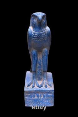 ANCIENNE STATUE EGYPTIENNE PIERRE Sculpture Dieu Horus Faucon Oiseau, Dieu