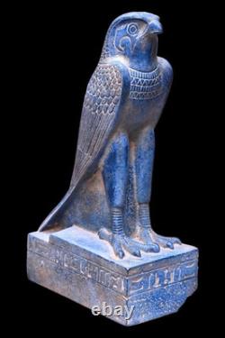 ANCIENNE STATUE EGYPTIENNE PIERRE Sculpture Dieu Horus Faucon Oiseau, Dieu