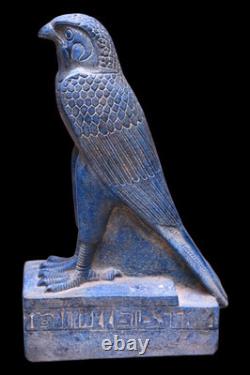 ANCIENNE STATUE EGYPTIENNE PIERRE Sculpture Dieu Horus Faucon Oiseau, Dieu