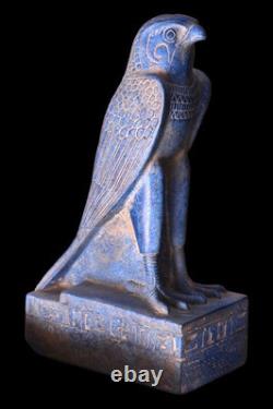 ANCIENNE STATUE EGYPTIENNE PIERRE Sculpture Dieu Horus Faucon Oiseau, Dieu