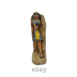 ANCIENNE STATUE ÉGYPTIENNE pierre roi Toutankhamon sculpture hiéroglyphique