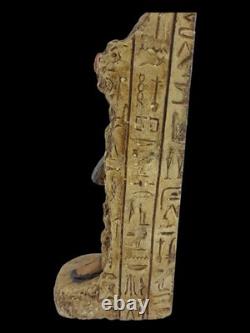 ANCIENNE STATUE ÉGYPTIENNE pierre roi Toutankhamon sculpture hiéroglyphique