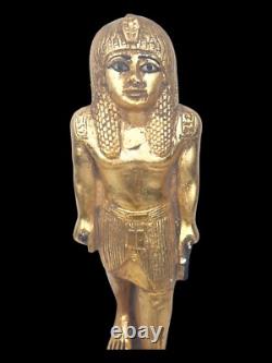 ANCIENNE STATUE EGYPTIENNE vintage HATHOR grande sculpture artisanale en pierre