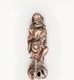 Ancienne Statue Guerrier Chinois Sculpture Sur Bois 25cm 10