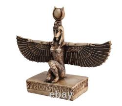 ANCIENNE STATUE PHARAONIQUE ÉGYPTIENNE FAITE MAIN sculpture ailée pierre