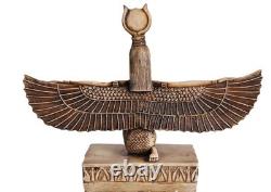 ANCIENNE STATUE PHARAONIQUE ÉGYPTIENNE FAITE MAIN sculpture ailée pierre