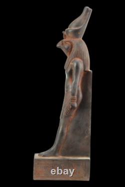 ANCIENNE STATUE PHARAONIQUE EGYPTIENNE du grand dieu Horus sculpture de fauco