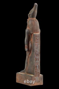 ANCIENNE STATUE PHARAONIQUE EGYPTIENNE du grand dieu Horus sculpture de fauco