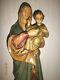 Ancienne Statue Religieusela Vierge & Jesus/madonna/platre Polychrome/h. 54cm/xx