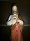 Ancienne Statue Religieuse/sacre Coeur De Jesus/xxéme/h. 53cm/platre/christ/croix