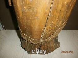 ANCIENNE STATUE RELIGIEUX EN BOIS /CIRE/XVIII-XIXème/SAINT EVEQUE/H. 90 cm/EGLISE