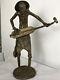 Ancienne Statue Sculpture Musicien Bronze Afrique Hauteur 37 Cm