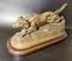 Ancienne Sculpture Chien En Bronze Signée Farbel Setter Chasse 19ème 1900 Statue