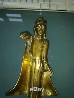 ANCIENNE sculpture statue Bouddha Thailande en bronze Haut 23,5 cm ASIE China