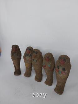 ANCIENNE statue pharaonique égyptienne 5 pierre Ushabti shabti servant sculpture