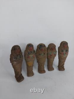 ANCIENNE statue pharaonique égyptienne 5 pierre Ushabti shabti servant sculpture