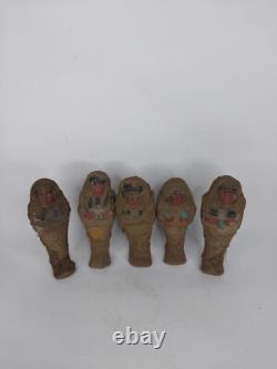 ANCIENNE statue pharaonique égyptienne 5 pierre Ushabti shabti servant sculpture