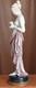 Ancienne Statuette En Porcelaine Polychrome Nymphe Et Papillon H 35,5 Cm