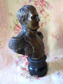 ANCIEN BUSTE EN BRONZE NAPOLEON EN UNIFORME XIXème