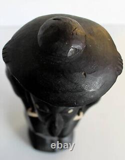 ANCIEN GRANDE STATUE SCULPTURE FEMME PORTEUSE DE LA VIE CONGO, ART AFRICAIN 53cm