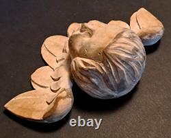 ART RELIGIEUX ancien SCULPTURE bois Tête d' ANGELOT XVIII siècle