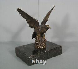 Aigle Royal Sculpture Bronze Ancien Presse-papiers Signé Georges Omerth