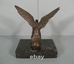 Aigle Royal Sculpture Bronze Ancien Presse-papiers Signé Georges Omerth