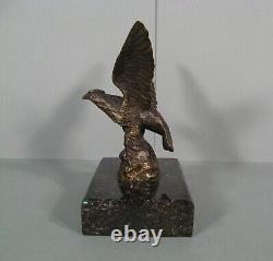 Aigle Royal Sculpture Bronze Ancien Presse-papiers Signé Georges Omerth