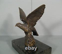 Aigle Royal Sculpture Bronze Ancien Presse-papiers Signé Georges Omerth