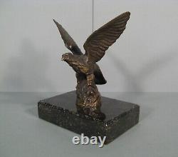 Aigle Royal Sculpture Bronze Ancien Presse-papiers Signé Georges Omerth