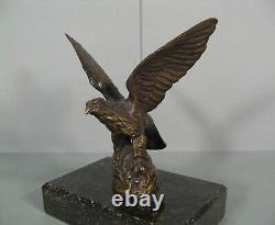 Aigle Royal Sculpture Bronze Ancien Presse-papiers Signé Georges Omerth