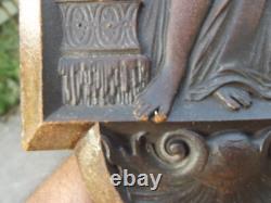 Allégorie Ancien bas relief en bois durci ébonite d'époque Napoléon III