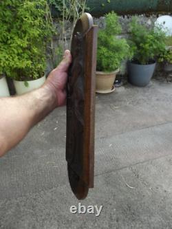 Allégorie Ancien bas relief en bois durci ébonite d'époque Napoléon III