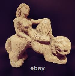 Allemagne Ancienne Belle Sculpture Statue Terre Cuite Ernst Yelin 1900-1991