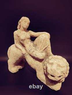 Allemagne Ancienne Belle Sculpture Statue Terre Cuite Ernst Yelin 1900-1991