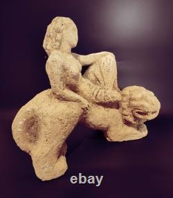 Allemagne Ancienne Belle Sculpture Statue Terre Cuite Ernst Yelin 1900-1991