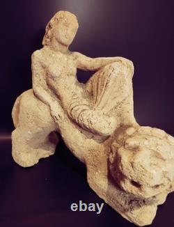 Allemagne Ancienne Belle Sculpture Statue Terre Cuite Ernst Yelin 1900-1991