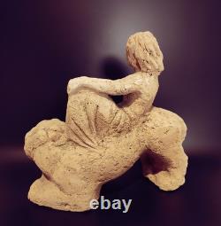 Allemagne Ancienne Belle Sculpture Statue Terre Cuite Ernst Yelin 1900-1991