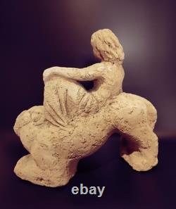 Allemagne Ancienne Belle Sculpture Statue Terre Cuite Ernst Yelin 1900-1991