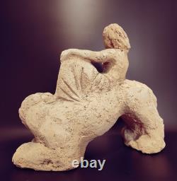 Allemagne Ancienne Belle Sculpture Statue Terre Cuite Ernst Yelin 1900-1991