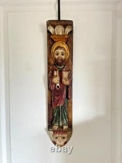 Ancien Bas Relief Bois Sculpté Sculpture Statue Jésus Joseph Apôtre Pierre OURO