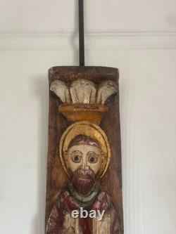 Ancien Bas Relief Bois Sculpté Sculpture Statue Jésus Joseph Apôtre Pierre OURO