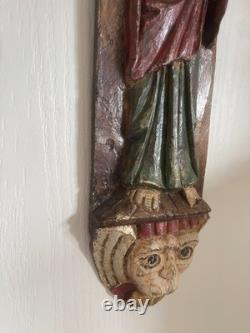 Ancien Bas Relief Bois Sculpté Sculpture Statue Jésus Joseph Apôtre Pierre OURO