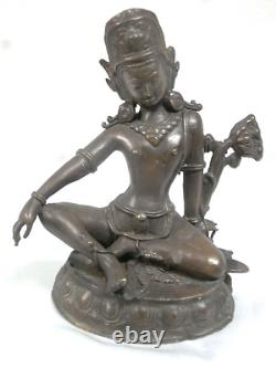 Ancien Bouddha Sculpture En Bronze Statue Asiatique Chine Chinese