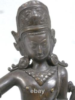 Ancien Bouddha Sculpture En Bronze Statue Asiatique Chine Chinese