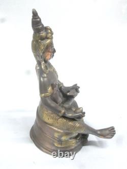 Ancien Bouddha Sculpture En Bronze Statue Asiatique Chine Chinese