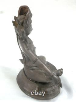 Ancien Bouddha Sculpture En Bronze Statue Asiatique Chine Chinese
